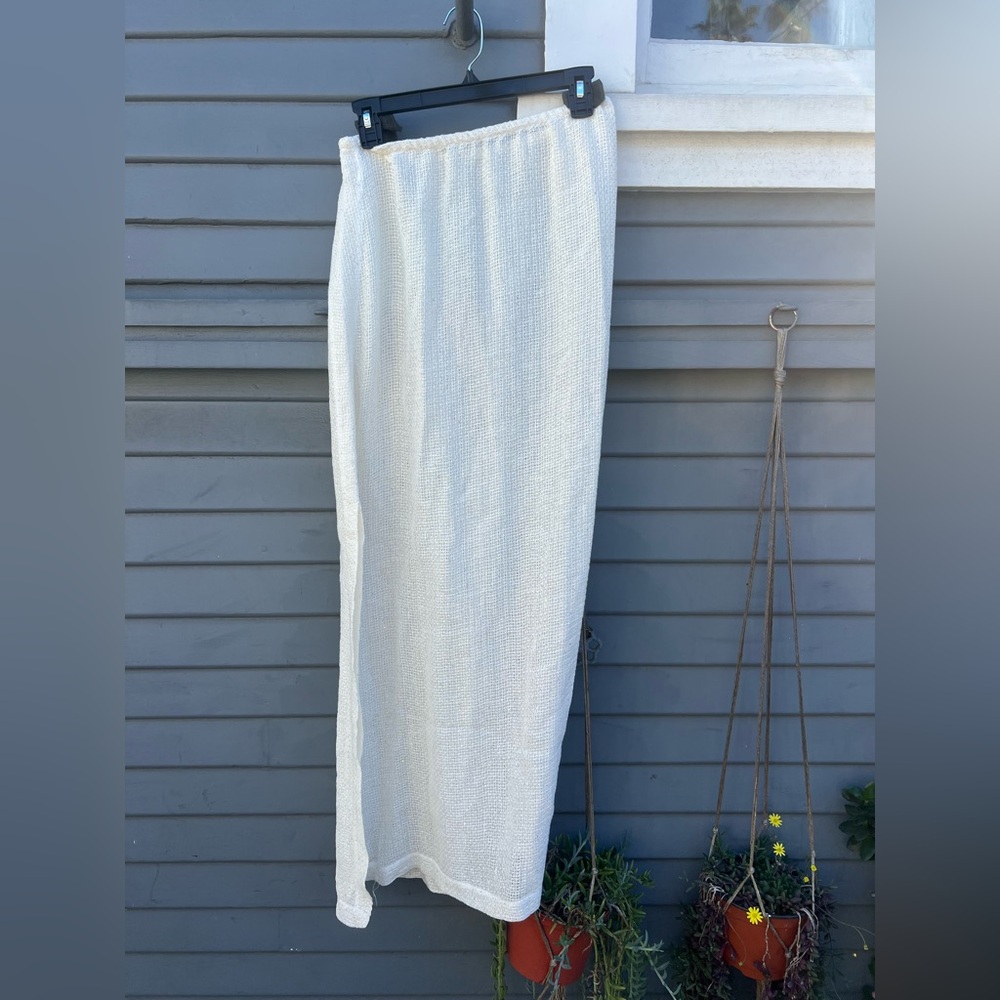 LESET White Maxi Skirt